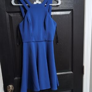 Elegant Blue Sleeveless Dress